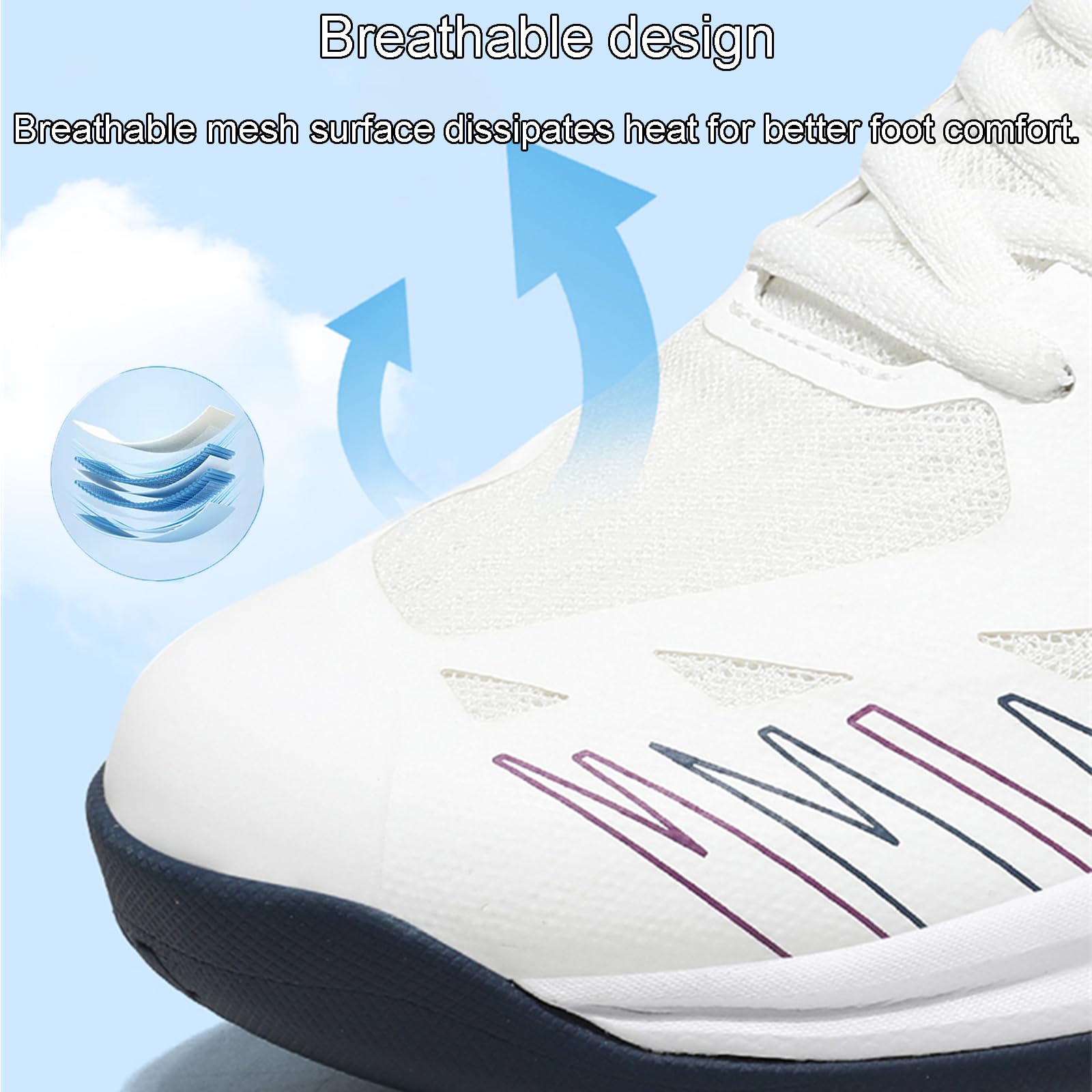 NGARY Zapatos de bádminton para Hombre y Mujer, Zapatillas Transpirables de Pickleball, Racketball, Squash, Voleibol, para Entrenamiento en cancha Interior y Exterior