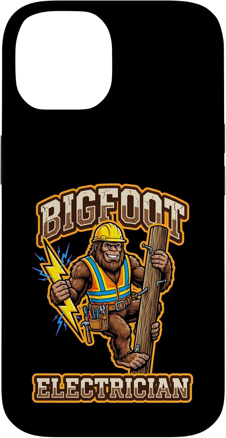 Funny Bigfoot Electrician Lineman Graphic Case for iPhone 14 Pro Max image 4
