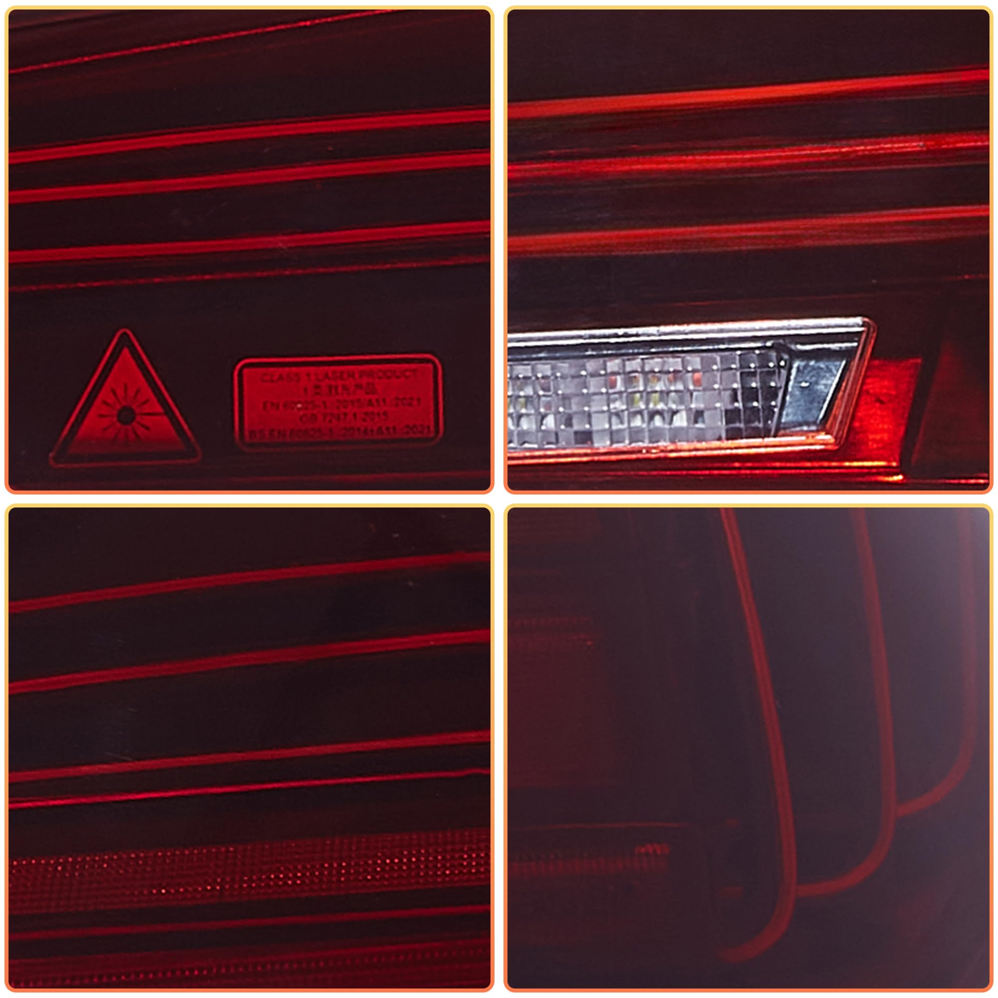 VLAND fari posteriore LED compatibili con Serie 4 G22/G23/G26, M4 G82 G83 2021-2023 2a generazione, set di luci posteriori con indicatori sequenziali, 1 set (rosso)
