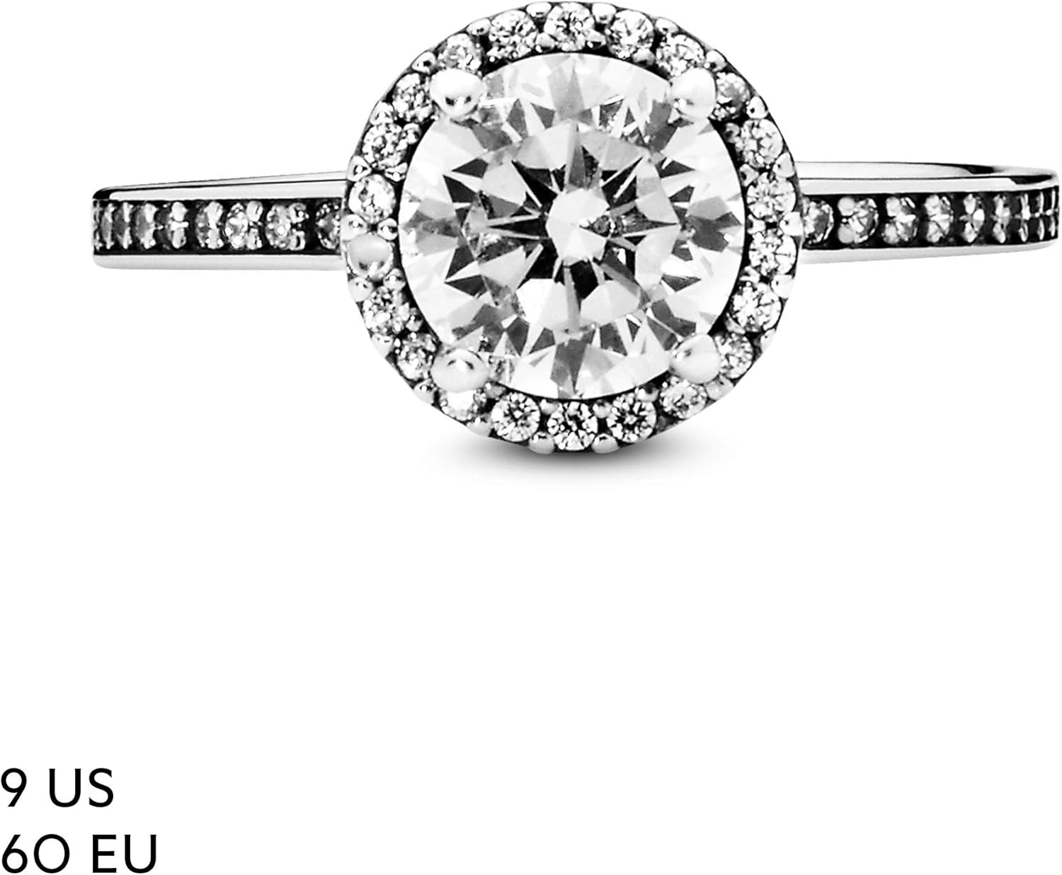 Miniatura 7 de PANDORA Joyería Anillo redondo de circonita cúbica brillante Regalo para ella Plata de ley, Metal, Zirconia cúbica