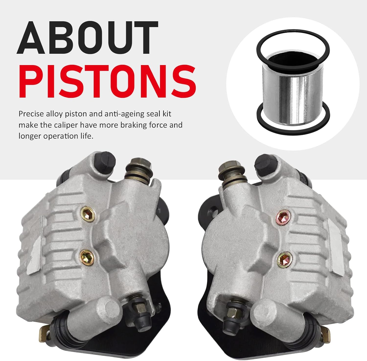 M MATI Front Brake Caliper for Arctic Cat Textron 250 300 DVX Alterra 2006-2022 Prowler 500 2017-2022 3306-193 3306-192 3303-921 3304-313