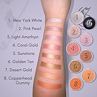 Vista 6 de Paleta de sombras de ojos Desert Gold - Sombra de ojos orgánica, polvo mineral, maquillaje mate y brillante, natural, neutro, purpurina, pigmento