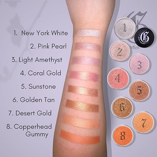 Miniatura 9 de Giselle Cosmetics Sombra de ojos mineral orgánica en polvo suelto - Cobre claro cepillado