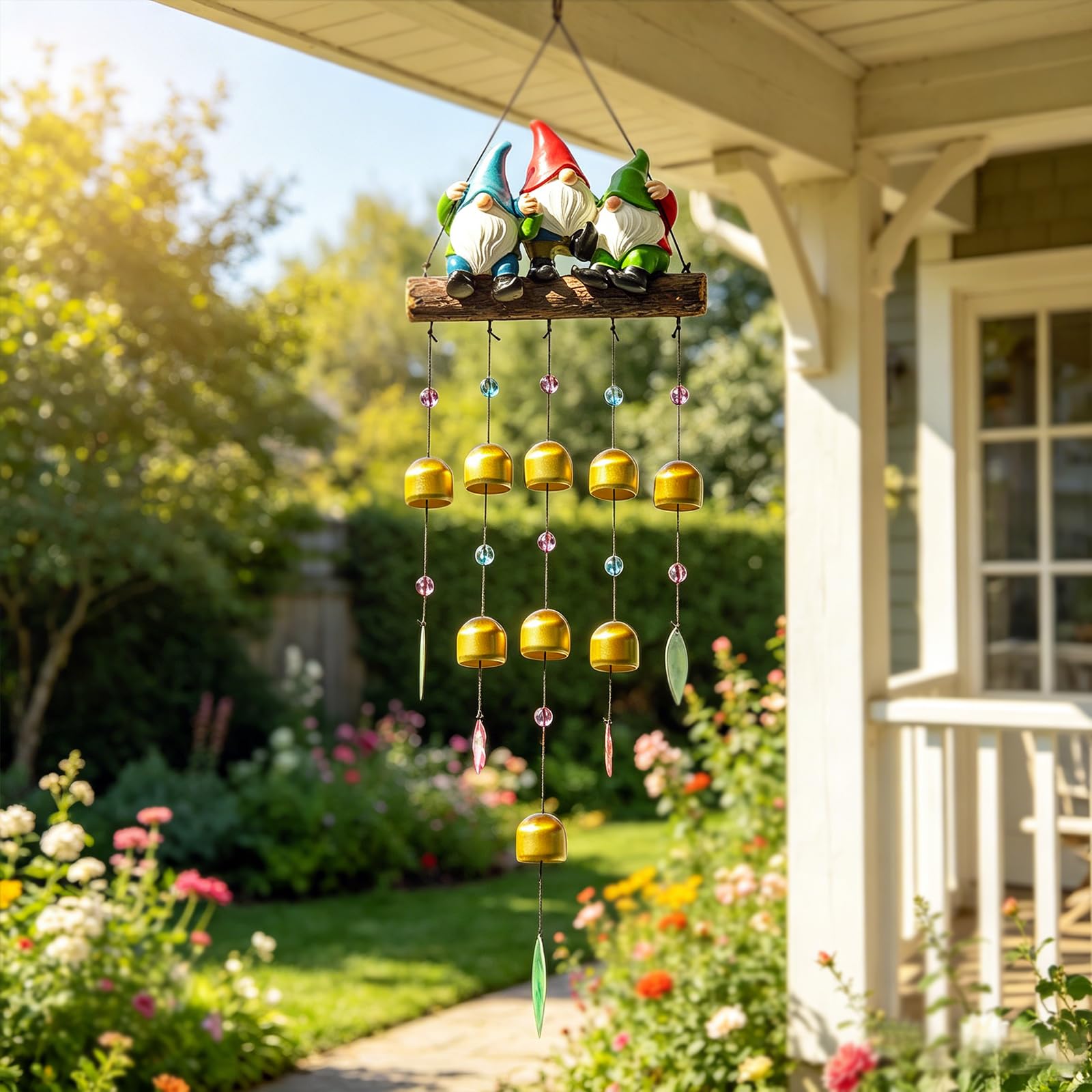 Carillon éolien solaire de 73cm, cadeau de jardin idéal pour maman et grand-mère
