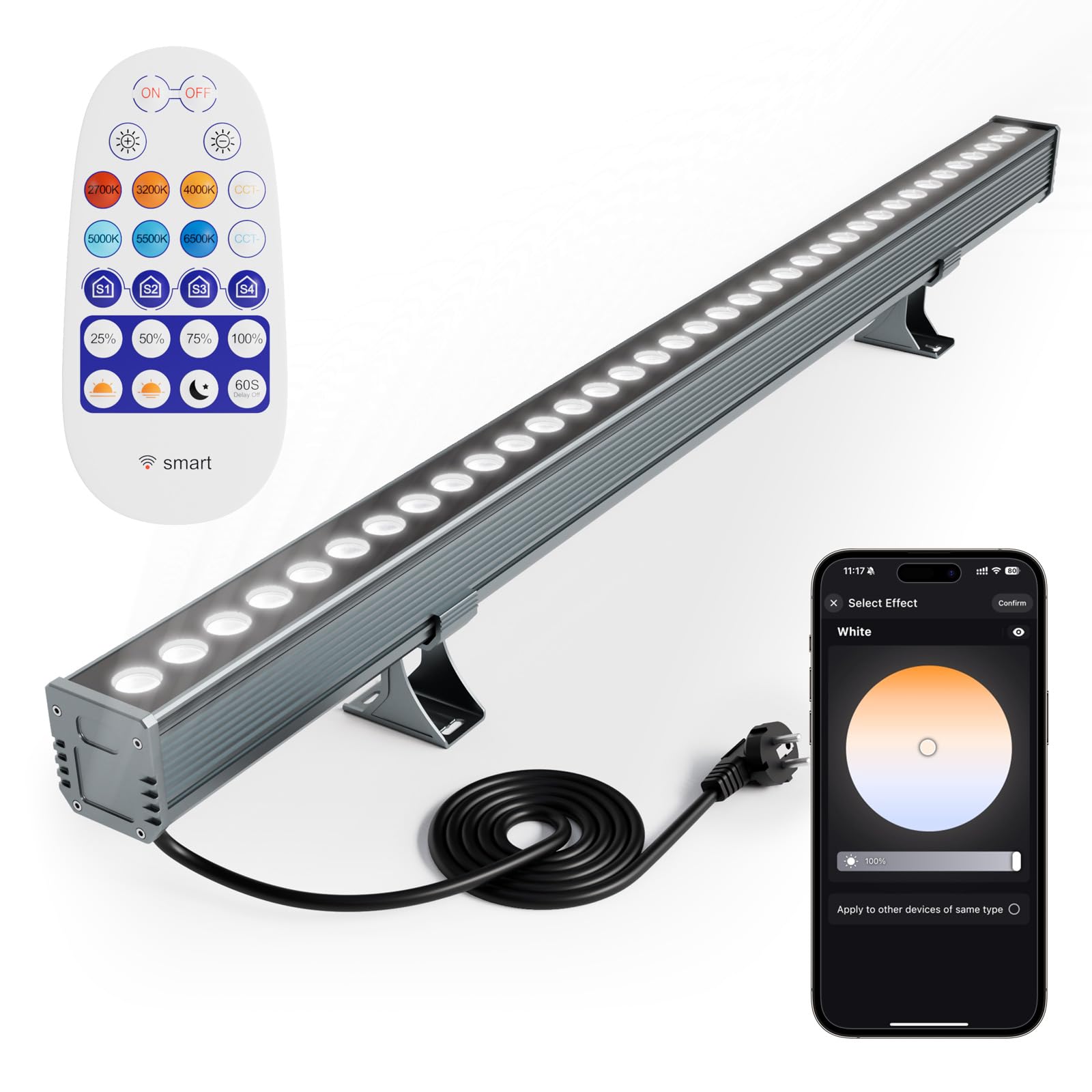 NATPOW Faretti LED RGB Da Esterno 50W - Luce Colorata Con App E Telecomando, Impermeabile IP66 - Foto 3