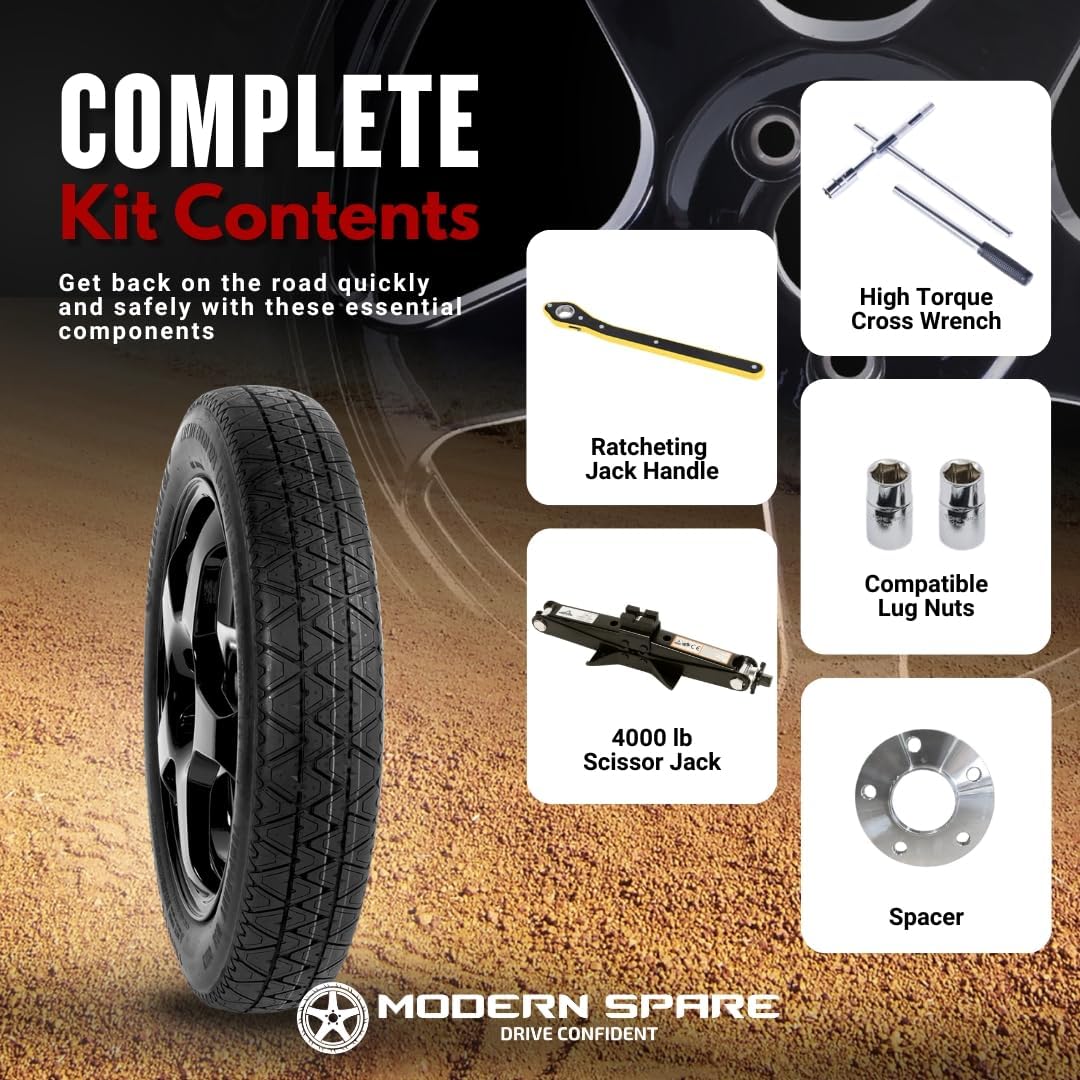 Modern Spare Complete Compact Spare Tire Kit Without Carrying Case - Fits 2018-2026 BMW X7 (G07)