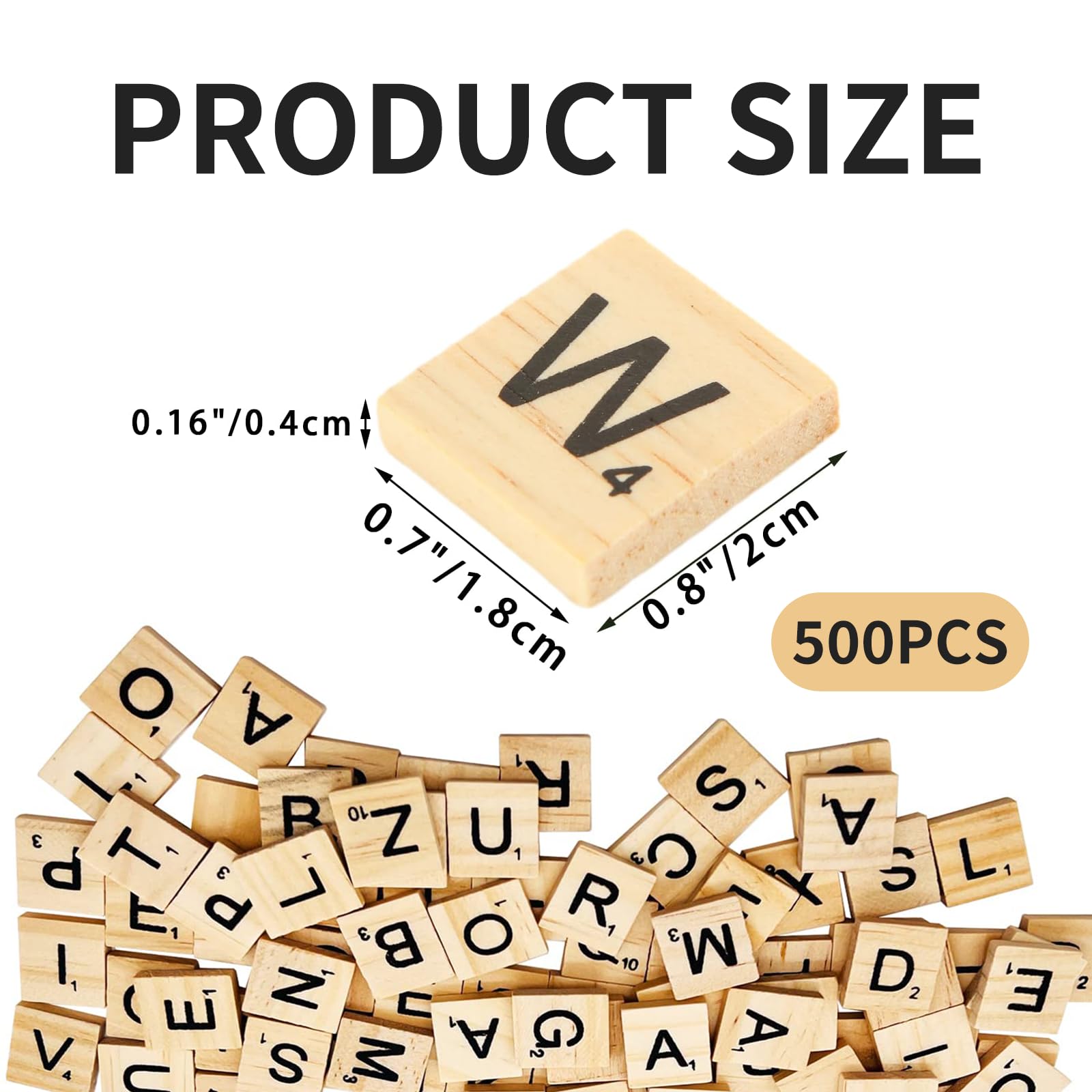 MetalNuts Scrabble Letters for Crafts, 500 Pcs Wooden Scrabble Letter Tiles - Image 2