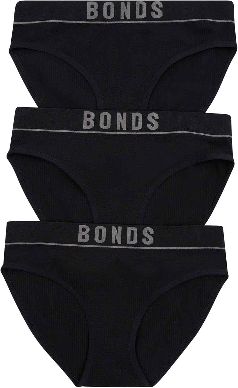 Bonds Seamless Stretch Rib Hipster High Leg Underwear for Women, 3-Pack