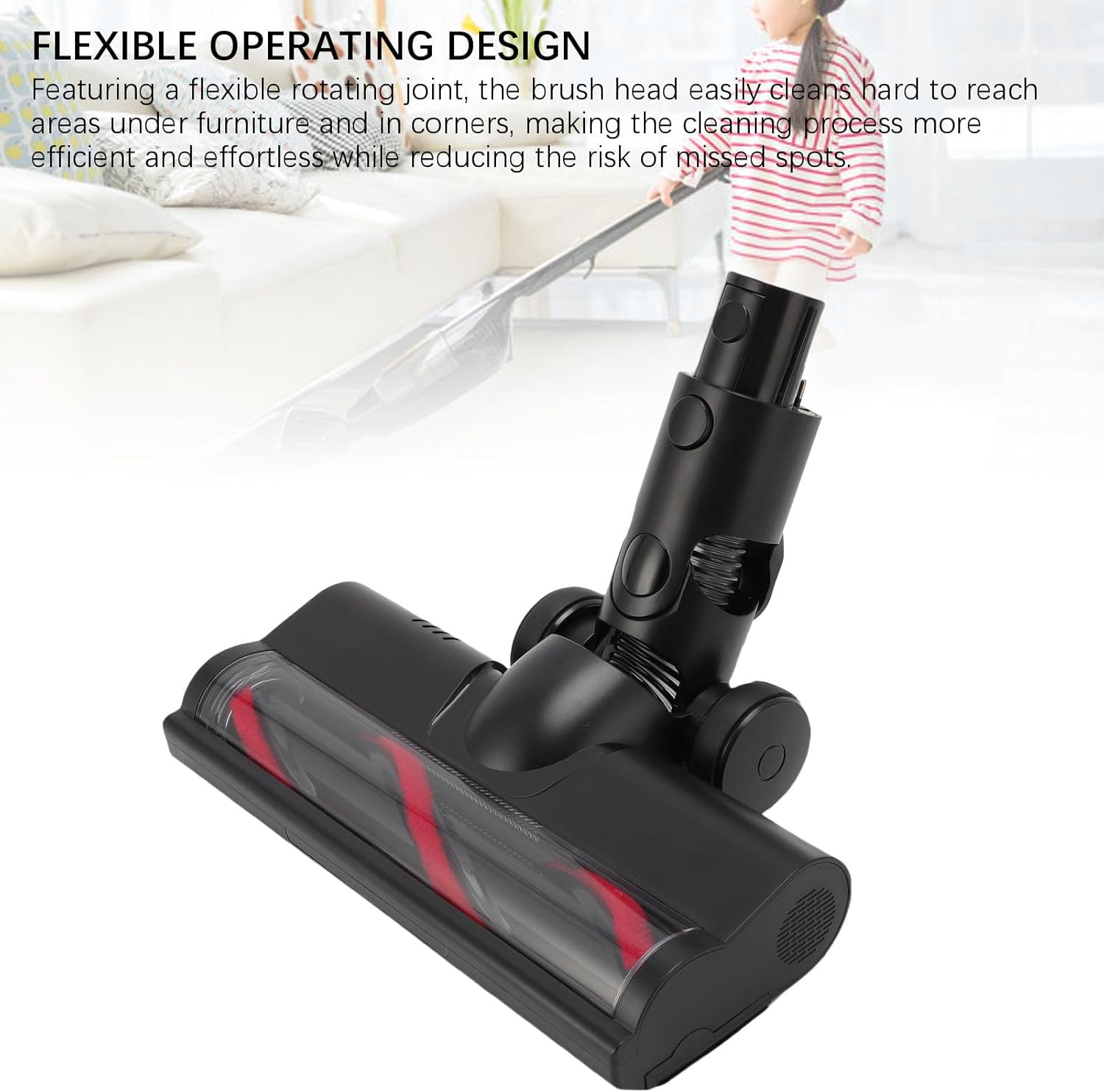 Tnfeeon Vacuum Floor Brush Attachment Replacement Head with Strong Suction for Hardwood Tile Efficient Versatile Performance Easy Maintenance Carpet Brush Attachment Strong Suction