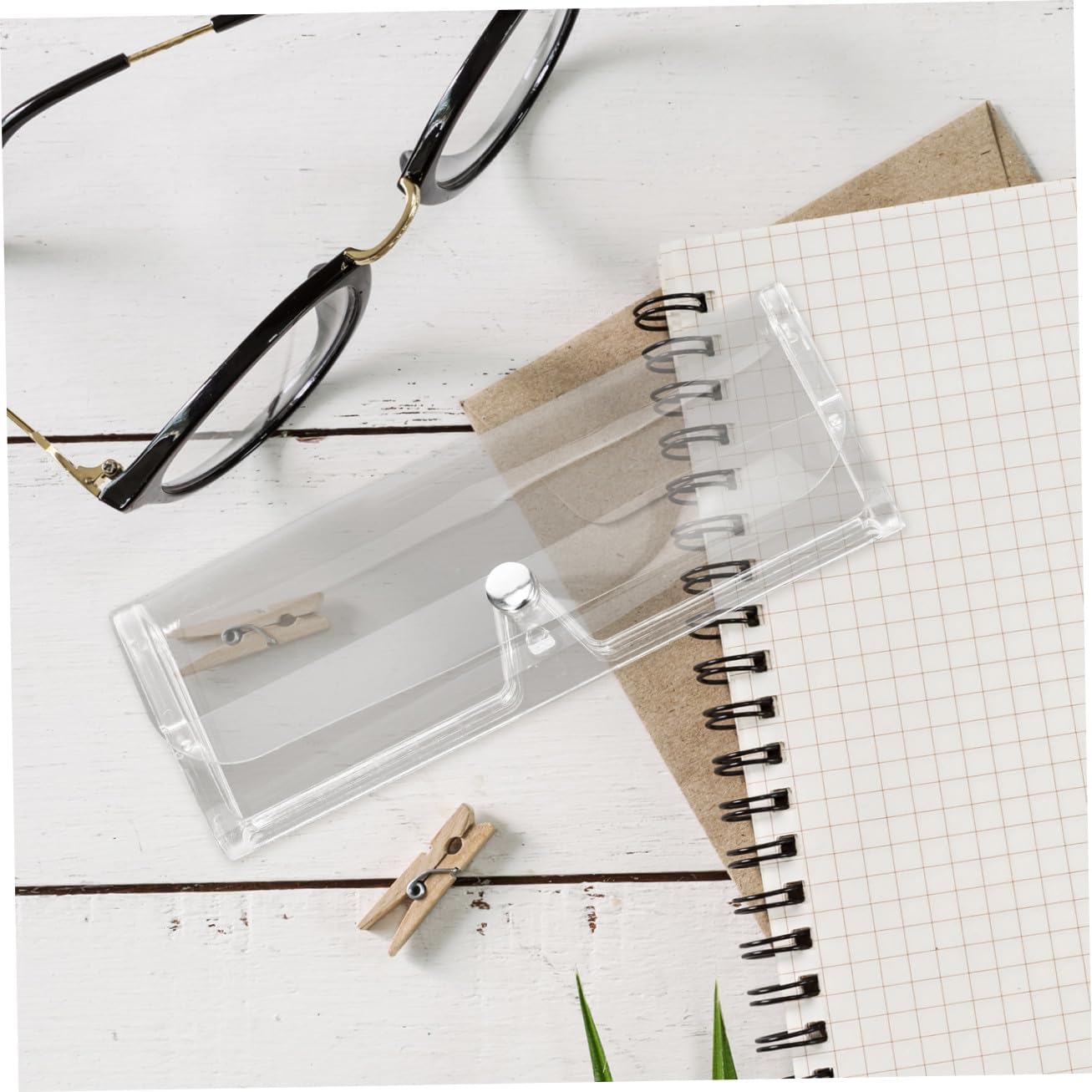 7pcs Hard Eyeglass Case Set, Plastic Sunglasses Holder with Snap Closure, Travel Eyewear Storage Organizer for Men and Women