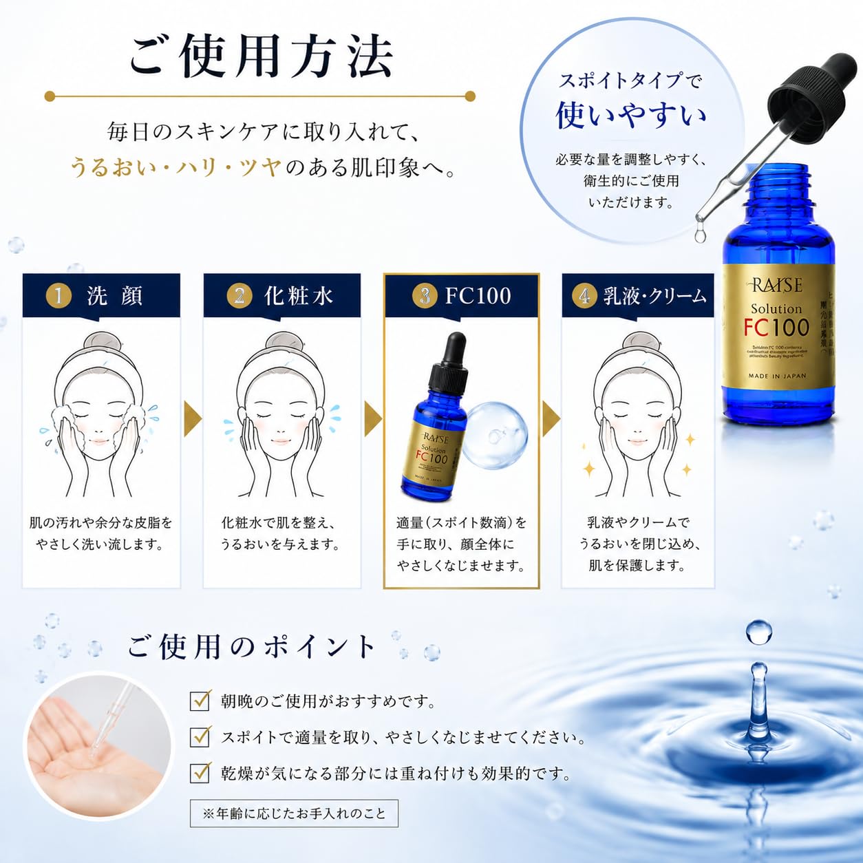 Amazon | RAISE レイズ Solution FC100 美容液 30ml ヒト繊維芽細胞順