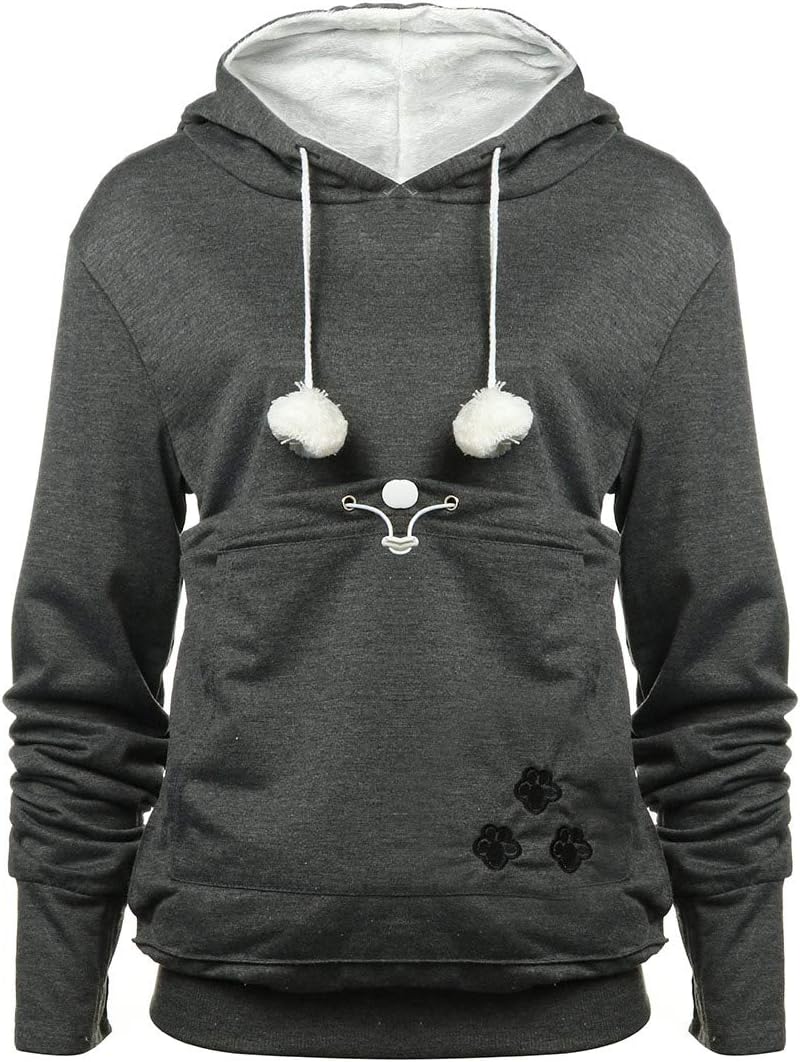 Jessie Pullover Long Sleeve Puppy Holder Sweatshirt Pet Carrier Cat Dog Kangaroo Pouch Hoodies