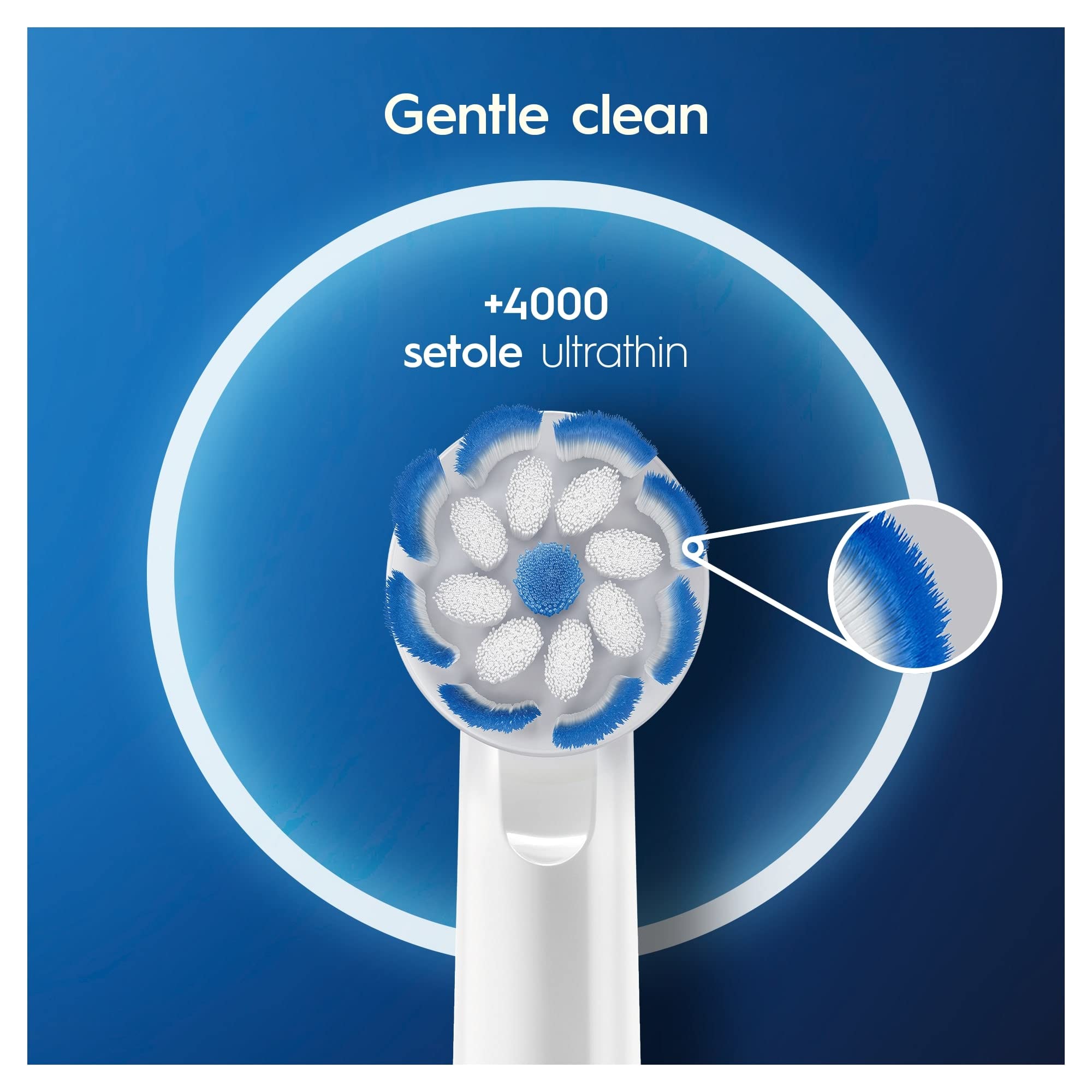 Oral-B Sensitive Clean Testine Spazzolino Elettrico, Confezione da 10 Testine di Ricambio, Pulisce Aree Sensibili e Infiammate, Rimuove Fino al 100% di Placca in Più