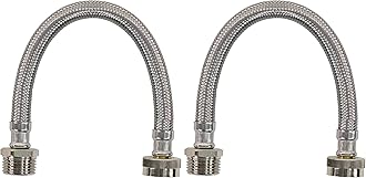 Certified Appliance Accessories WI12SSFM Braided Stainless Steel Water-Inlet Hose, 1ft (Pack of 2)