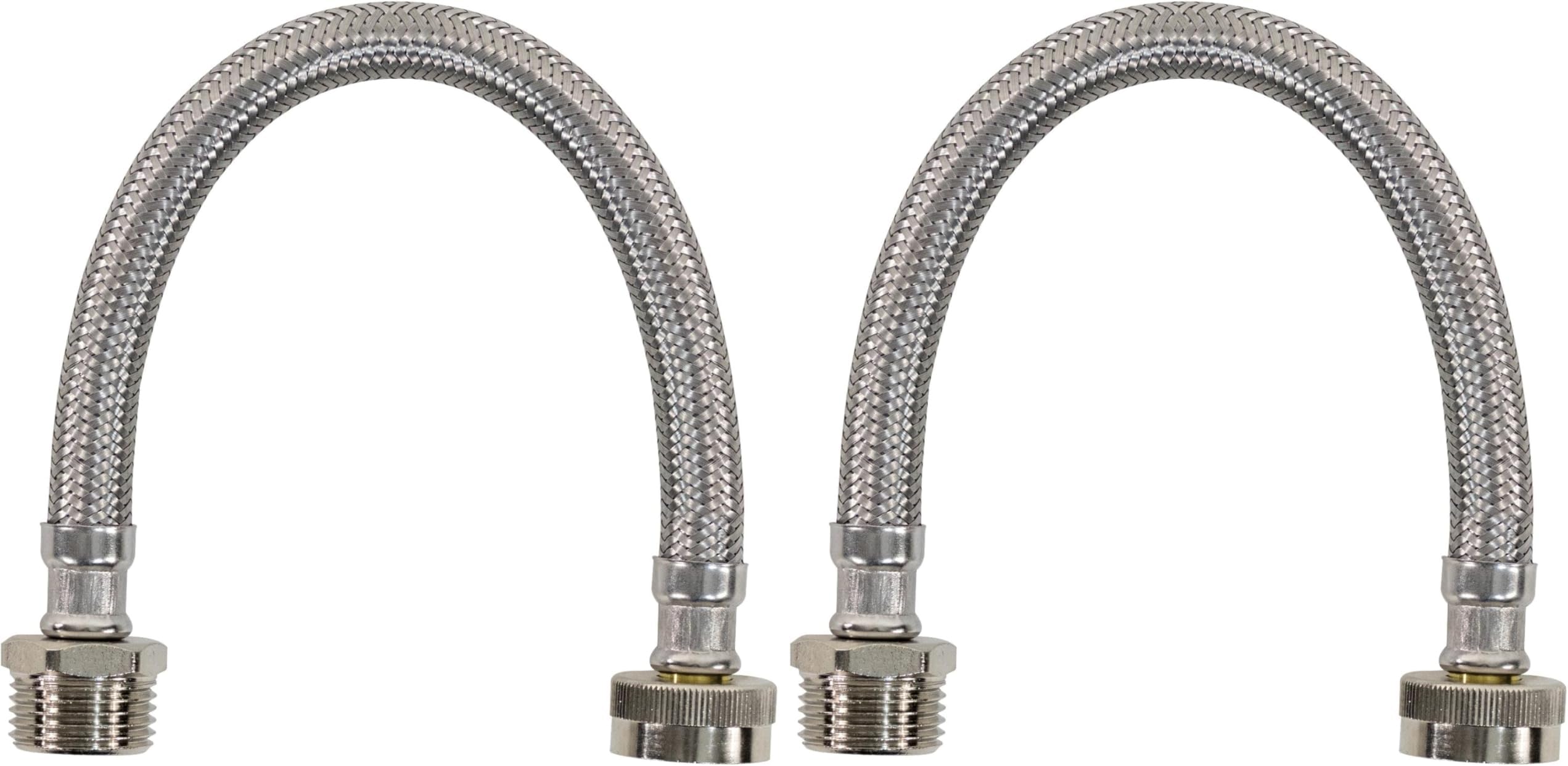 Certified Appliance Accessories WI12SSFM Braided Stainless Steel Water-Inlet Hose, 1ft (Pack of 2)