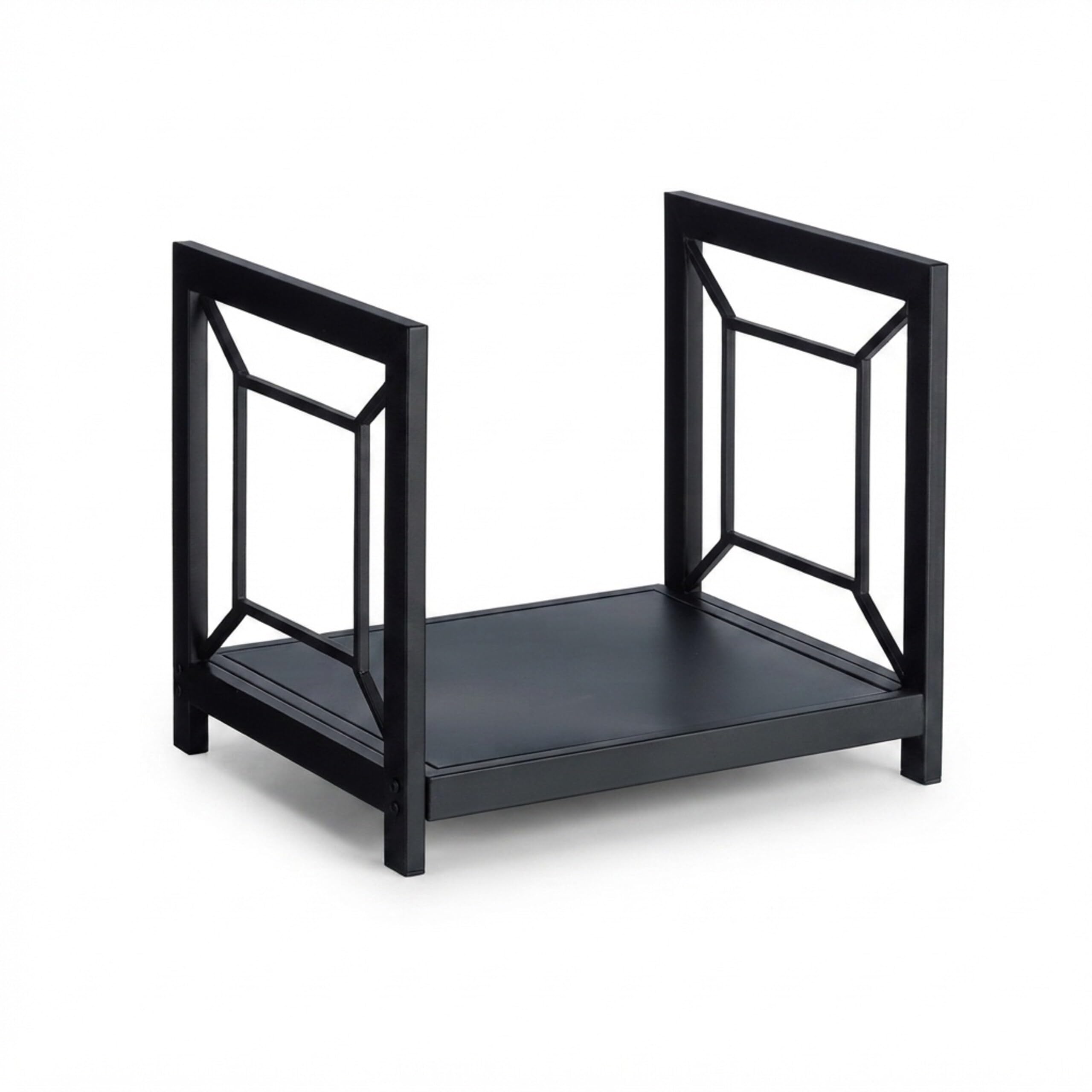 Relaxdays, porte-bûches en métal, design moderne, dimensions : 36 x 43 x 35,5 cm, rangement bois, couleur noire.