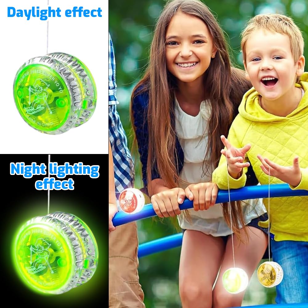 Giocattoli LED Yoyo Luce, 15 Pezzi Reattivo Yoyo, Yoyo Luce Led Per Bambini, Plastica Yoyo Per Bambini Reattivo, Yoyo Bambini Gadget Compleanno, per Regali di Compleanno, Feste e Celebrazioni