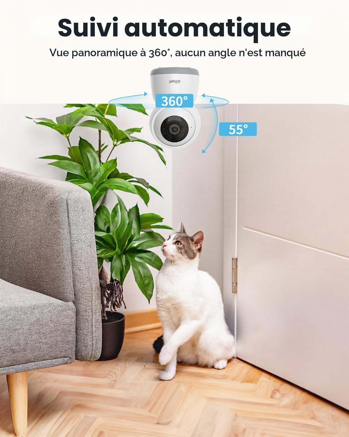ieGeek 5MP Camera Surveillance WiFi Interieur 360° - 2.4G/5GHz Camera Interieur WiFi