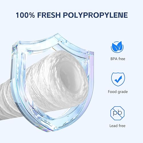 Miniatura 3 de BLUERISE Filtro de agua de 5 micrones de 10 x 2.5 pulgadas de repuesto para sedimentos para toda la casa, cartucho de repuesto para filtro de agua