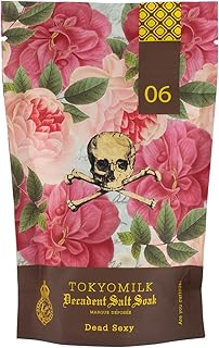 TokyoMilk Dead Sexy Salt Soak, 10oz., 283 g – Deep Vanilla, Exotic Wood, White Orchid, Ebony – Bathtub Accessories, Bath Salts for Women, Bath Products, Scented Luxury Bath Salts