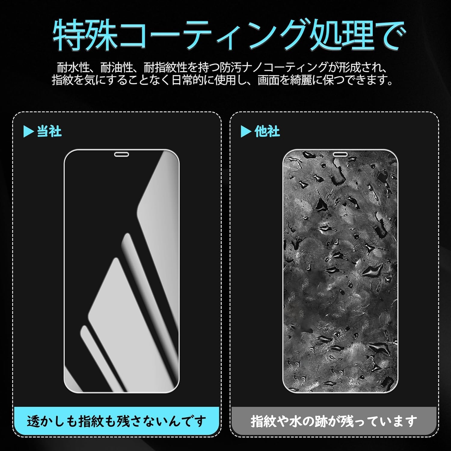 Amazon | 【2枚セット】ガイド枠付き KPNS 日本素材製 強化ガラス