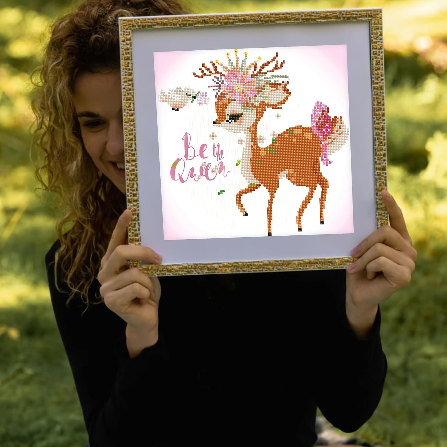 DIAMOND DOTZ Be The Queen Deer Diamond Painting Kits for Adults - Diamond Art Kits a Relaxing Creative Craft Kit with Dotz Gems 13.8"x13.8"