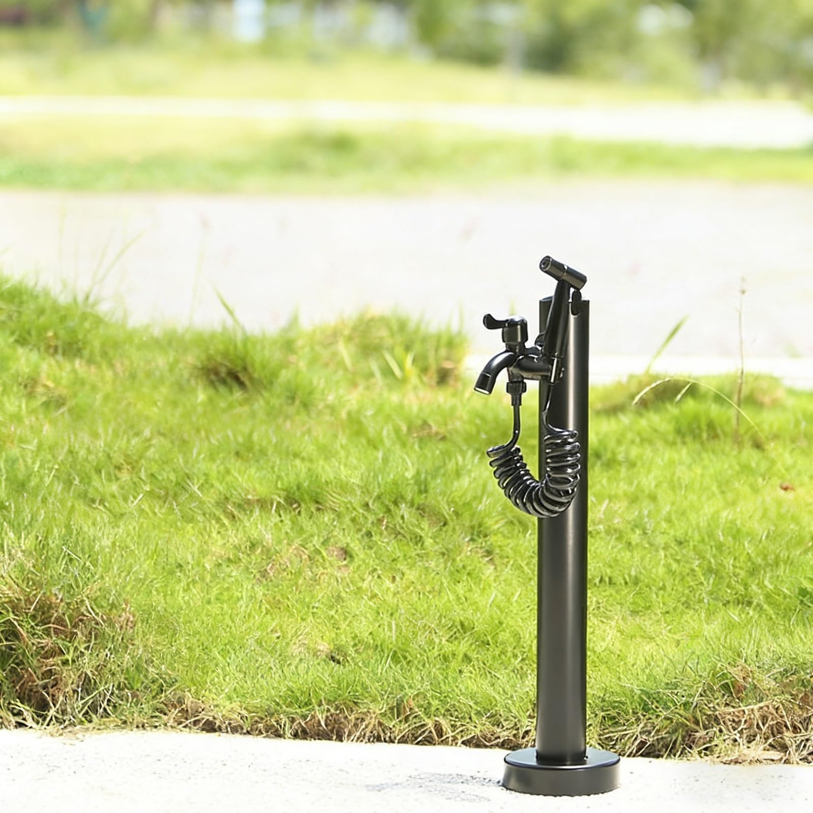 XDLEDMKIZ Water Spigot,Outdoor Garden Water Column with Dual Taps, Antifreeze Insulated Yard Hydrant and High Pressure Spray Gun