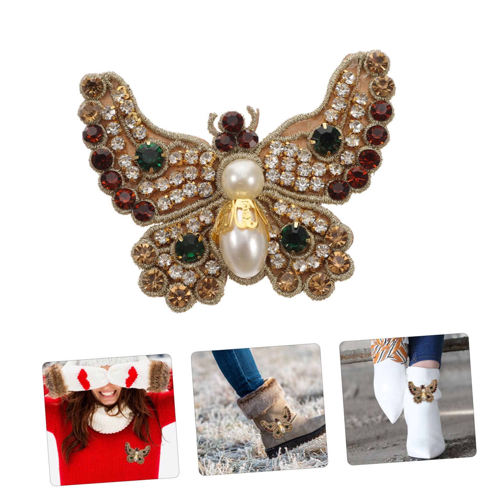 TEHAUX 4pezzi Termoadesiva Forma Di Farfalla Strass Per Abbigliamento e Decorazioni Patch Fai Da Te Per Giacche Cappelli e Scarpe