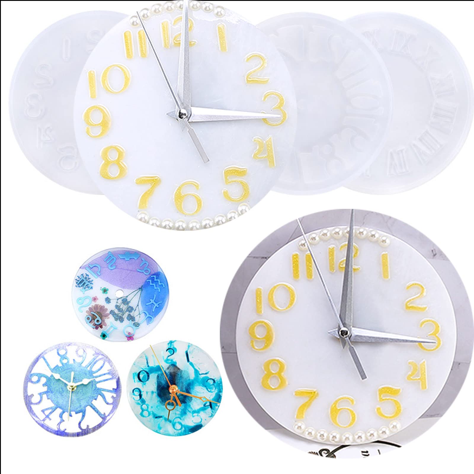 Yayatty Herz-Uhr Gießformen Aus Silikon + Uhrwerk – DIY Epoxidharz Form Für Einzigartige Uhren | Basteln, Geschenk, Deko