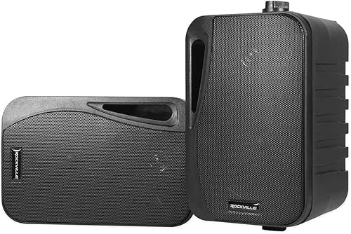 Rockville (2) HP4S-8 BK Altavoces giratorios de cine en casa para exterioresinteriores de 4 pulgadas en negro, 4 pulgadas 8 ohmios