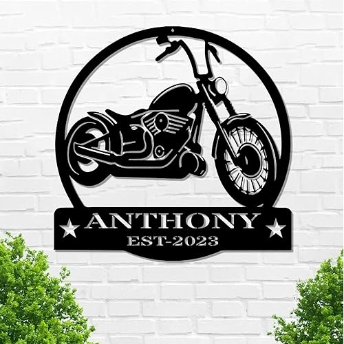 Miniatura 15 de Letrero de metal personalizado para pared de motocicleta con bandera de EE. UU., letrero de metal personalizado para motocicleta, garaje, regalo