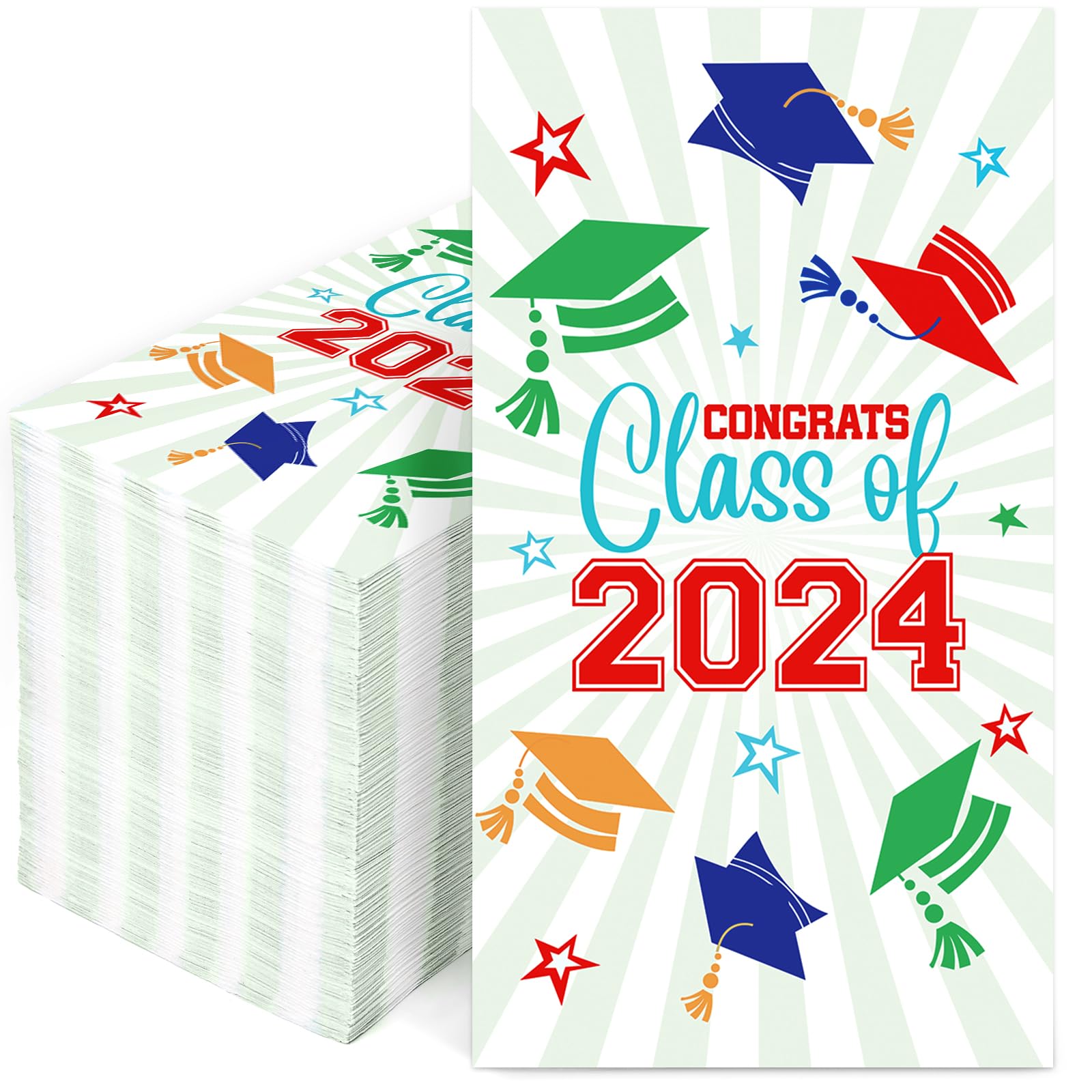 Homlouue 100PCS Graduation Napkins Class Of 2024, 3Ply Graduation