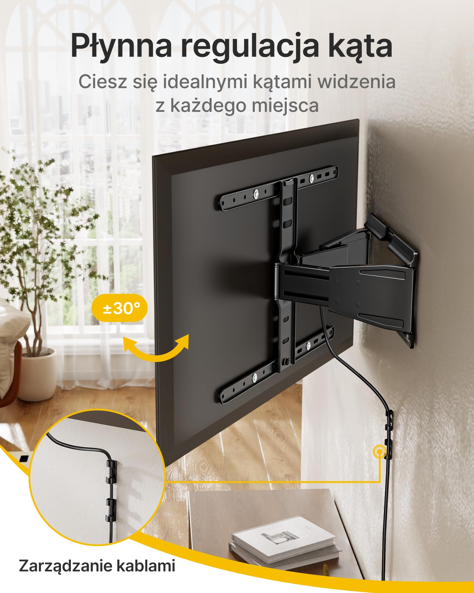 monTEK 0,77" Ultra Slim uchwyt ścienny do telewizorów 43-90"