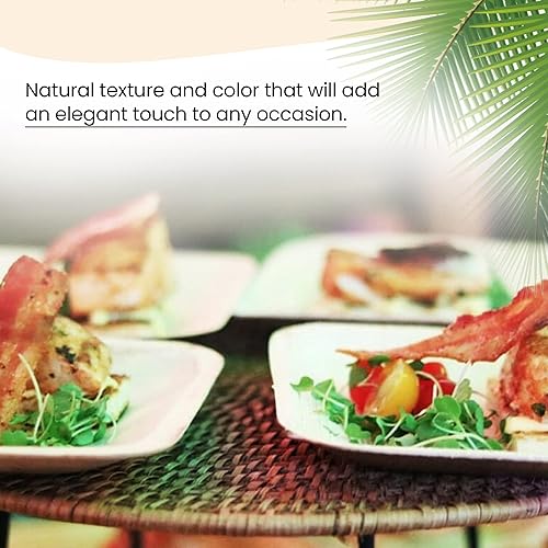 Miniatura 6 de SWEET FLAVOR Platos cuadrados naturales de hoja de palma biodegradables para bodas y eventos, diseño moderno sostenible e ideal para el medio