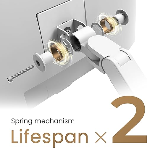 Vista 3 de BenQ BSH02 Ergo Monitor Arm - Soporte de monitor con resorte de gas para pantallas de hasta 45'' y 44 libras, de servicio pesado, instalación