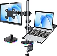 Vista 1 de Soporte de montaje para monitor RGB y portátil con 3 puertos USB, carga y transferencia de datos USB, soporte ajustable para laptop de 13 a 32