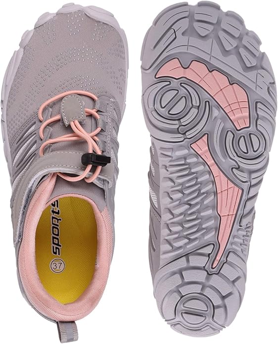 These trail running shoes feature a lightweight and flexible design that allows for a more barefoot feel while still offering protection and support on rugged terrain. The outsole of the shoe provides good traction for various terrains, making them ideal for trail running and outdoor activities. The breathable materials used in the construction of the shoe help keep feet cool and comfortable during long runs.