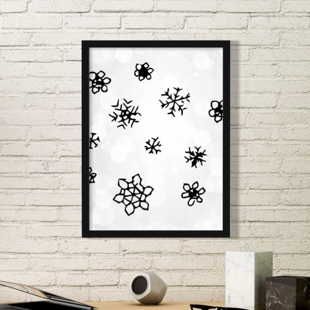 Petit cadre photo artisanal en bois cadeau original peinture flocon de neige pour anniversaire