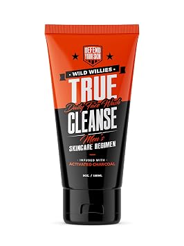 Wild Willies Mens Face Wash & Scrub - 5oz Premium Exfoliating Mens Facial Wash with Activated Charcoal - Deep Cleanse Dirt & Oil - Botanically Rich for Hydrated & Energized Skin - Mens Face Scrub