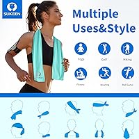 Vista 4 de Sukeen [4 unidades] Toalla de refrigeración (40 x 12 pulgadas), toalla de microfibra suave transpirable para yoga, deporte, correr, gimnasio