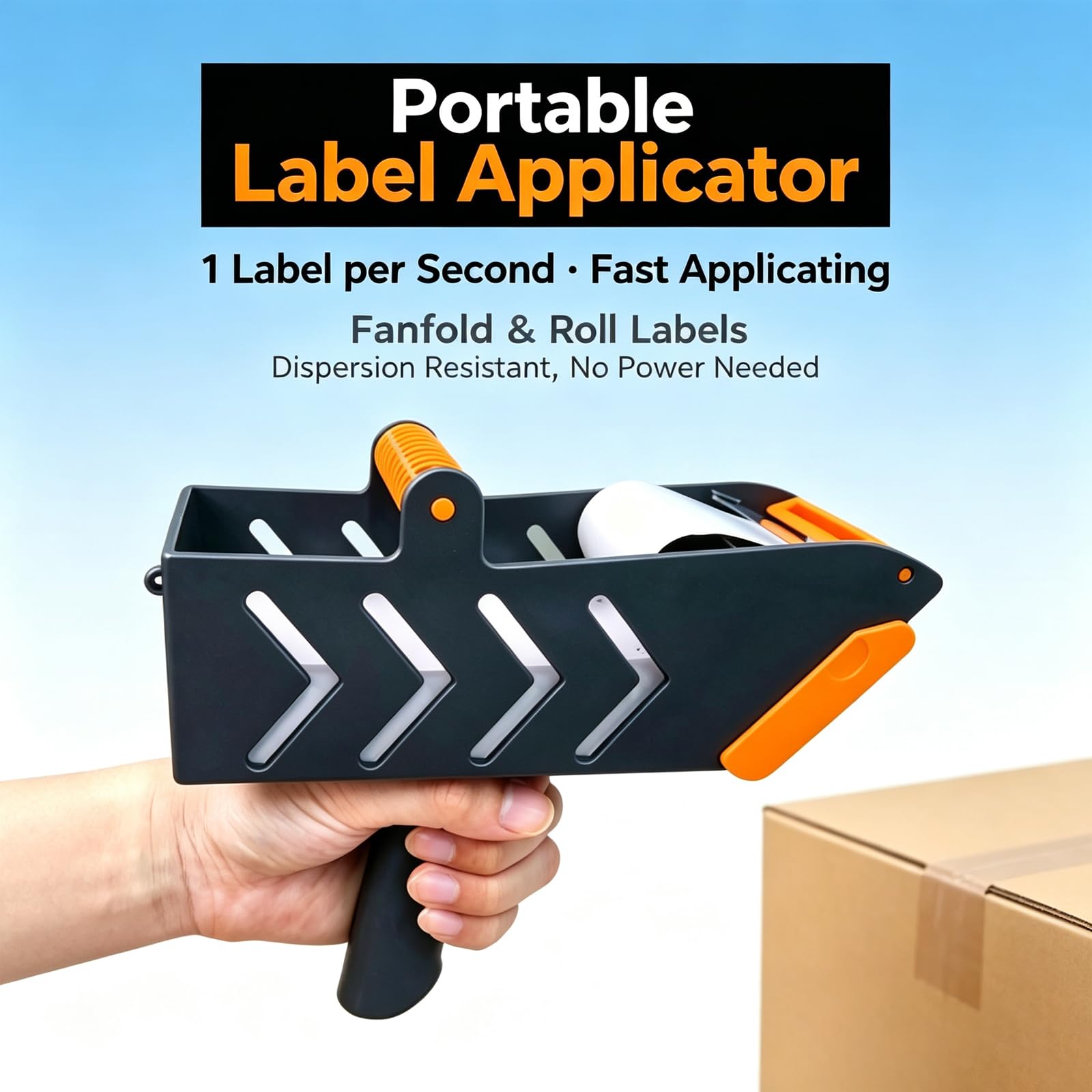 Pistola Applicatrice Manuale per Etichette di Spedizione, Compatibile con Etichette A Fisarmonica da 65 Mm di Altezza E in Rotolo da 14 Cm di Diametro Esterno, con Scarico Automatico