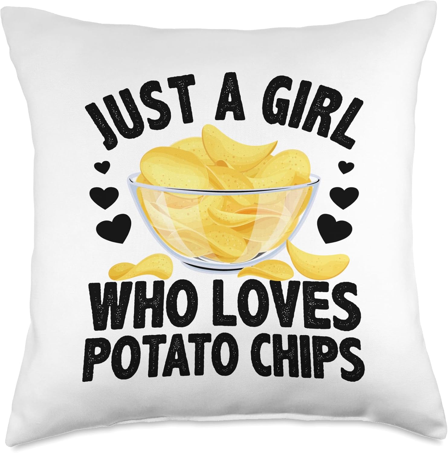 Cool Potato Chip For Women Girls Kids Bag Chips Snack Food Throw Pillow