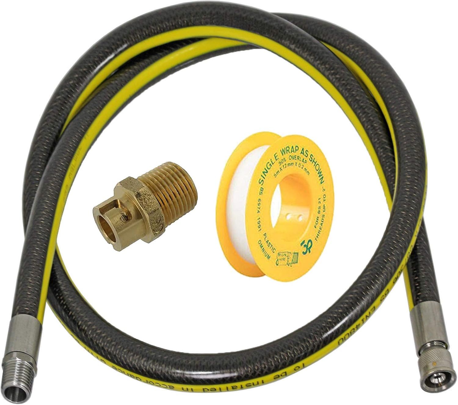Spares2go Universal Oven Cooker Gas Supply Hose Ptfe Pipe Tape