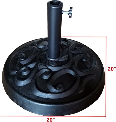 Miniatura 3 de Sombrilla de aluminio para patio de 8.8 pies con base incluida, sombrilla de piscina con base redonda de resina de 33 libras, botón de inclinación y