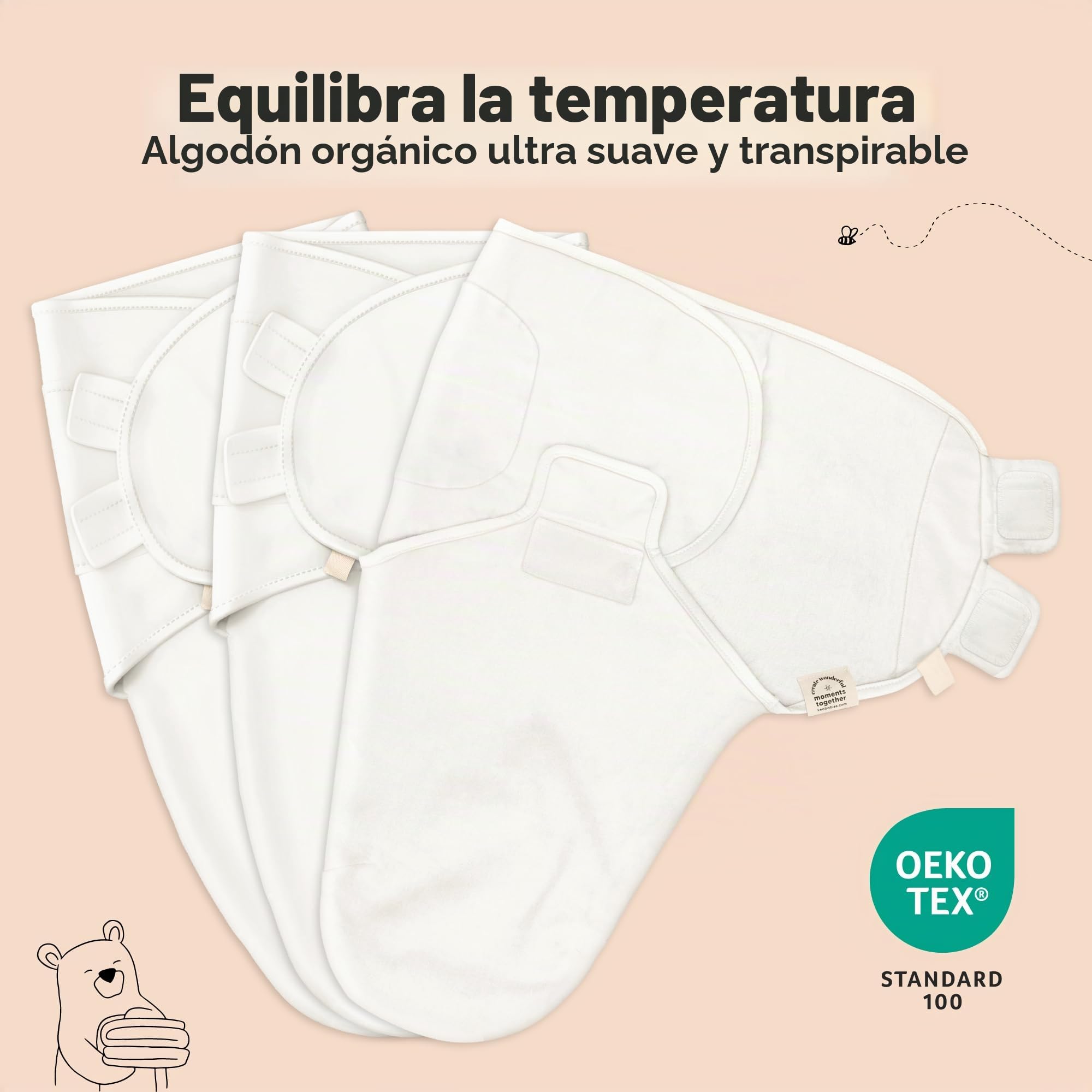 KeaBabies Sacos orgánicos para Dormir para bebé – Paquete de 3 pañales para bebé recién Nacido de 0 a 3 Meses – Saco de Dormir para bebé – Saco de Dormir para recién Nacido, bebé (Nordic)