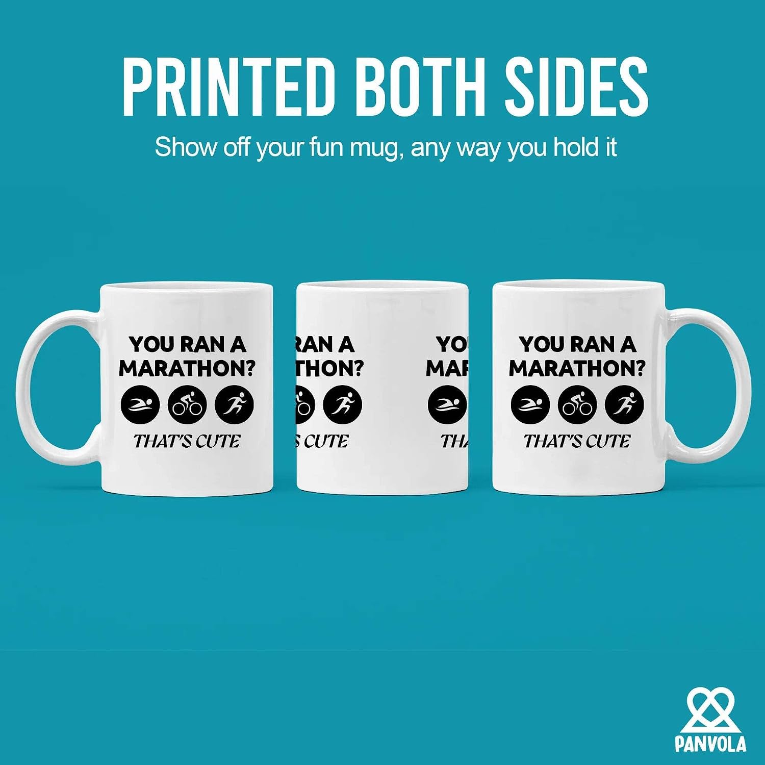 You Ran A Marathon? That’s Cute Triathlete Gifts Swimmer Biker Runner Sports Player Triathlon Athlete Novelty Drinkware Ceramic Mug 11 oz White image 3
