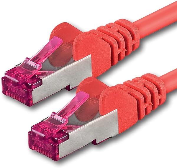 1aTTack.de 0,25m - rot - 1 Stück - Netzwerkkabel CAT6a (10Gb/s) S-FTP CAT 6a Lankabel - GHMT zertifiziert PIMF 500 MHz Cat5 Cat5e Cat6 Cat6a Cat7 für Switch, Router, Modem, Internet - 1