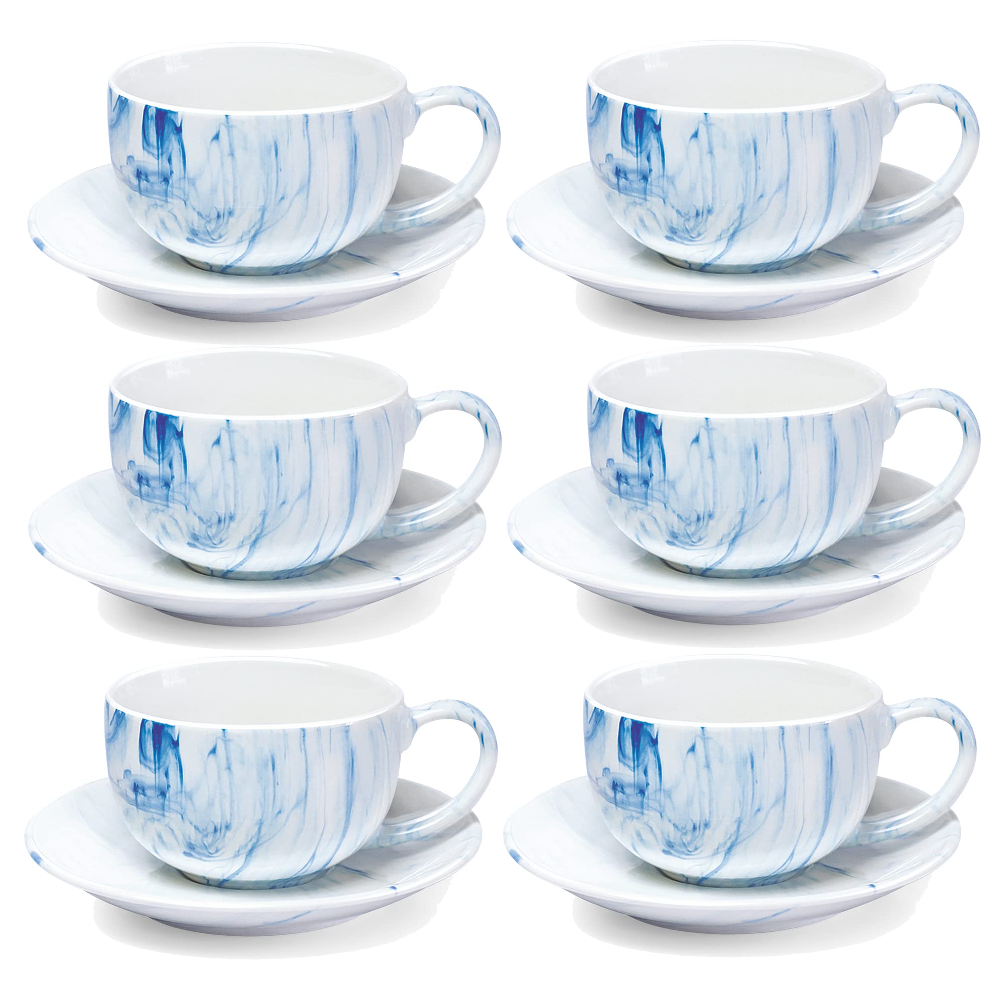 Treo by Milton Marble Cup and Saucer Set of 12, Marble Blue | Tea | Coffee | Milk | Hot Chocolate | Latte | Cappuccino | Mocha | Espresso (B09QGHDPTK) Amazon Price History, Amazon Price Tracker