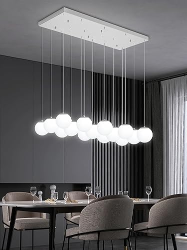 Miniatura 199 de Escalera LED de 10 luces LED moderna con globo de cristal, lámpara colgante grande para techos altos, accesorios de iluminación de entrada, villas y