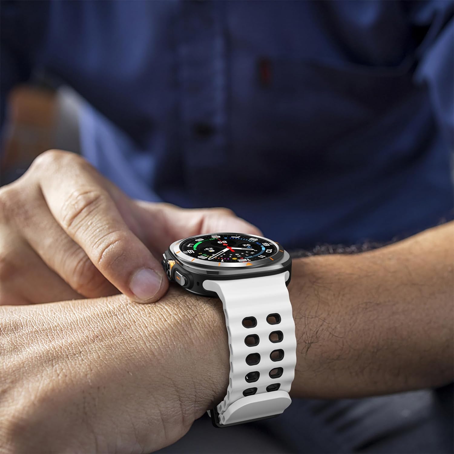 Silicone Band Compatible with Samsung Galaxy Watch Ultra 47mm (2024/2025), Breathable Silicone Band for Galaxy Watch 7 6 5 4 44mm 40mm / 6 Classic 43mm 47mm / 5 Pro 45mm / 4 Classic 46mm 42mm